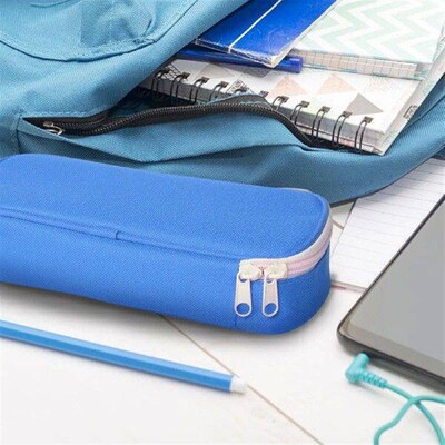 Large Capacity Pencil Cases Simple Solid Color Oxford