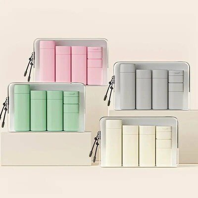 4-in-1 Reusable Travel Toiletry Bottle Set Leak-Proof Dispen