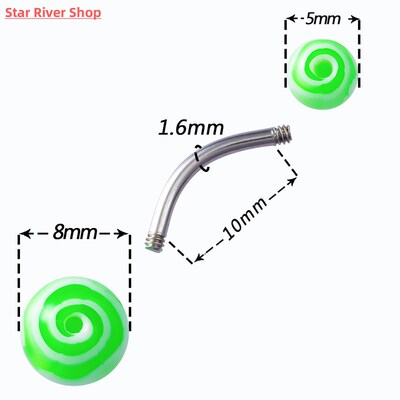 10/20/50pcs Acrylic Navel Stud Colorful Ball Belly Ring Bar