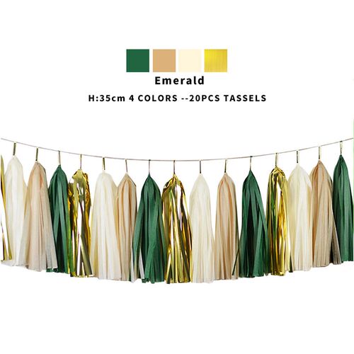 20pcs Multicolor DIY Tissue Paper Tassel Garland Sets Baby S