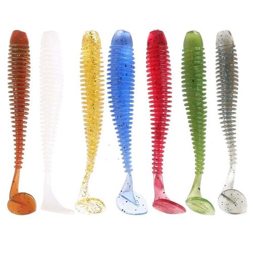 10pcs/Lot Soft Lures Silicone Worms Baits 4.5cm 6cm 7cm Jigg