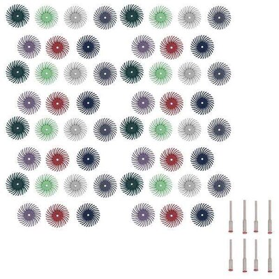 64Pcs 1 Inch Radial Bristle Disc Kit Abrasive Brush 3 and