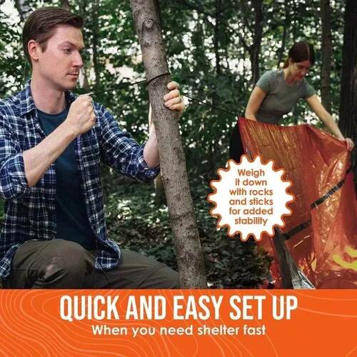 2 Person Emergency Shelter Bivy Survival Tent Kit Mylar Tube