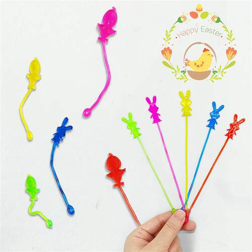 5-20Pcs Happy Easter Sticky Hands Toy Palm Elastic Sticky Sq