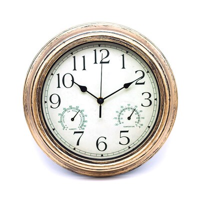Wall Clock Temperature And Humidity 12 Inch Quartz Clock