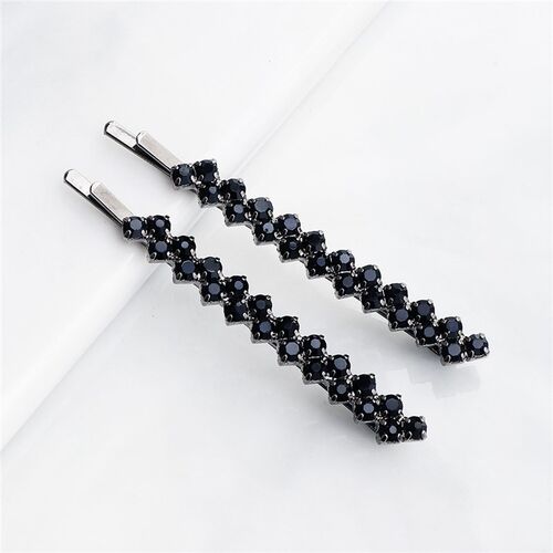 A Pair One Word Clip Ladies Glitter Rhinestones Hairpins Gir