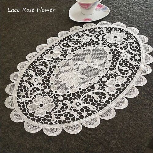 NEW oval Lace Embroidery table place mat Cloth placemat wedd