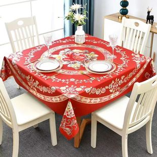加厚防油免洗PVC正方形圆形通用餐桌布 防水防烫茶几盖布印花台布