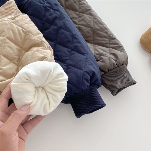 Winter Korean Boys Fashionable Quilted Cotton Pants with Fle
