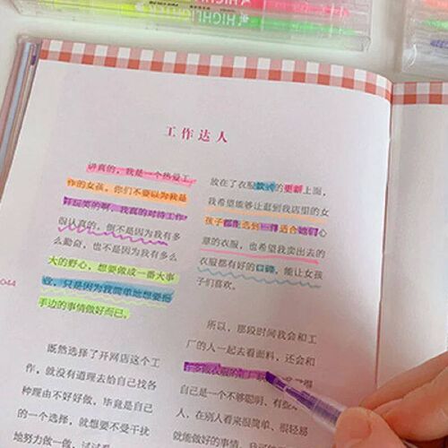 3/6Pcs/Set Double Head Fluorescent Highlighter Pen Markers P