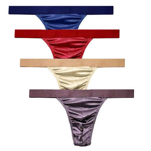 Mierside #0806 4Pcs/Bag Mens Low Waist T-Back G-String&Brie