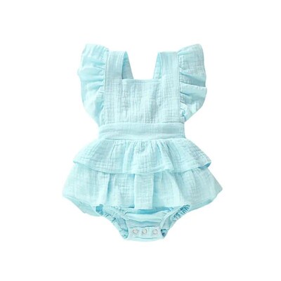 2024 Summer Newborn Baby Girls Bodysuits Clothes Princess Ru