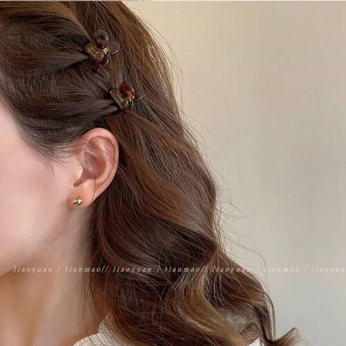 2Pcs/Pair  2cm Acetate Small Hair Claw Side Pins Acetate Hai