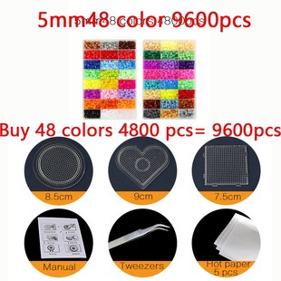 24/72色盒套装哈马珠子玩具2.6/5mm perler教育