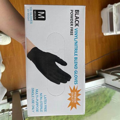 Black Disposable Nitrile Gloves Work Food Cooking Gloves Kit