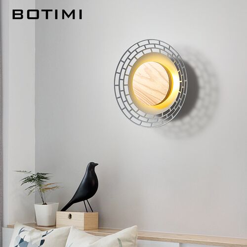 Nordic Solid Wood 220V LED Wall Lights Home DECO Living Room