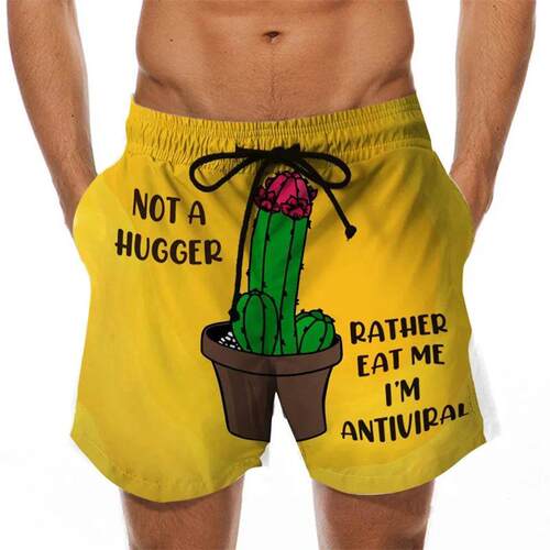 KeKe Funny Cock Banana Printed Swimwear Swim Shorts Trunks B