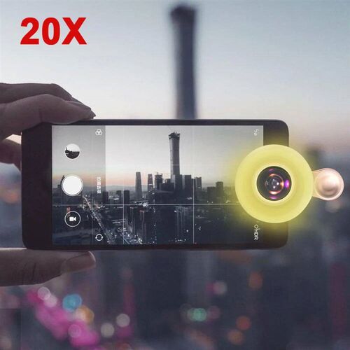 Macro Lens for Mobile 20X Fill Ring Light Selfie Live Lamp C