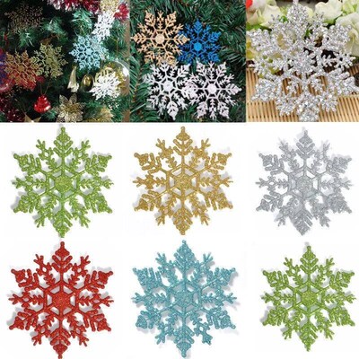 6/12pcs Christmas Fake Snowflakes Xmas ree Hanging Ornament