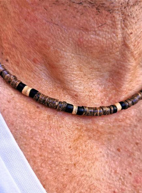 ewelry, Surfer necklace Gifts for men, Wooden Beach Necklace