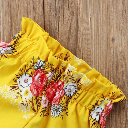 Hot 2pcs Clothes Set Summer Toddler Baby Girls Print Floral