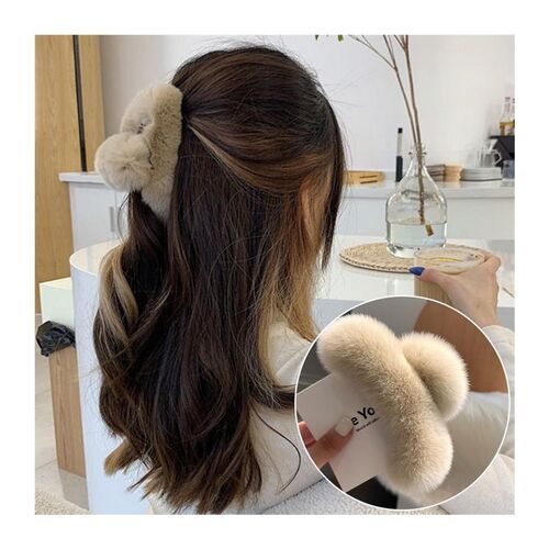 New Faux Fur Big Crab Hair Clip For Girls Rabbit Hair Claw C