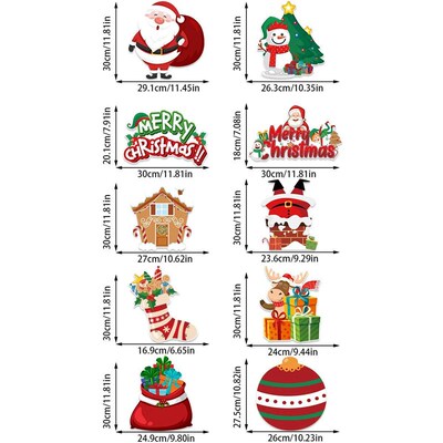 1set Christmas 2024 Decorations Door Porch Banner Hanging Fl