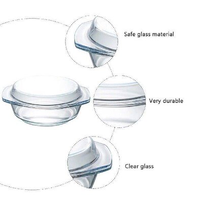 Tempered Glass Bowl Microwave Food Storage Roasting Pan