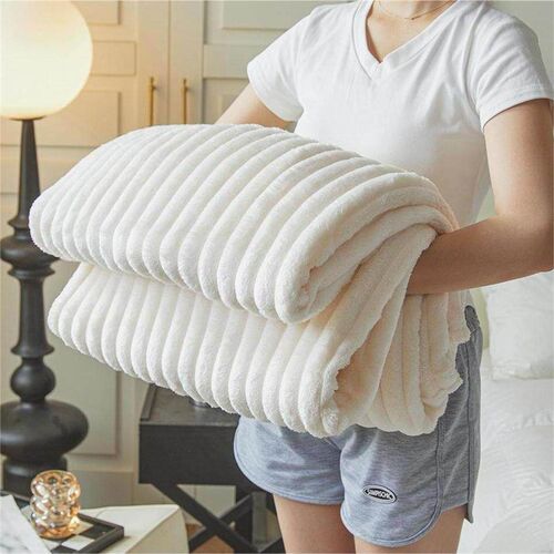 Wide-strip thickened rabbit plush luxury coral fleece