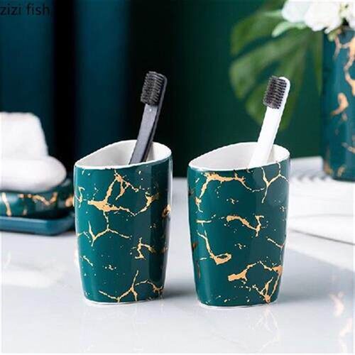Simple Ceramic Hand Soap Lotion Bottles Mouthwash Cups