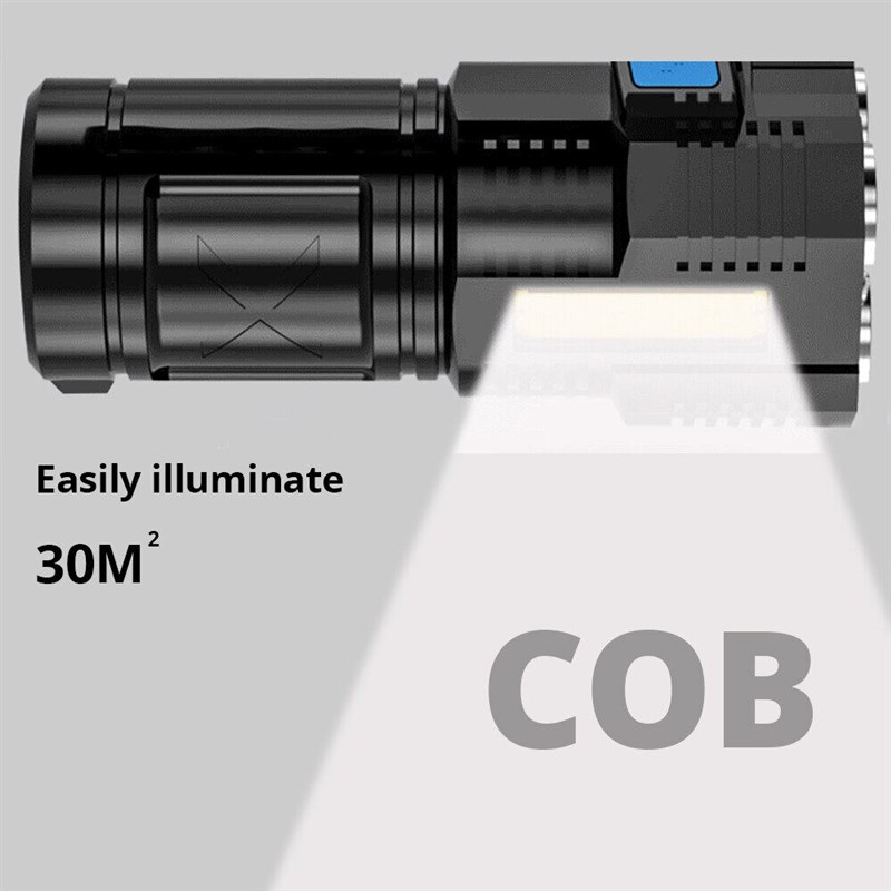 High Power LED Flashlights Camping Torch With 4 Lamp Beads图片