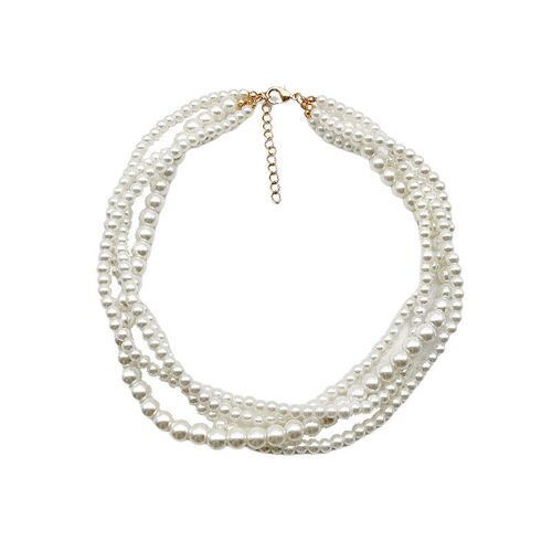 Design sense retro temperament French twist pearl multi-laye