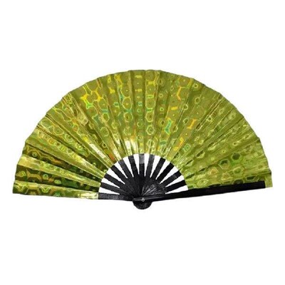 10 Inch Handheld Kung Fu Fan Wear Resist Plastic Print Hand