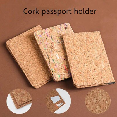 Cork Paport Holder Wood Grain Leather Paport Cae Portable Ca
