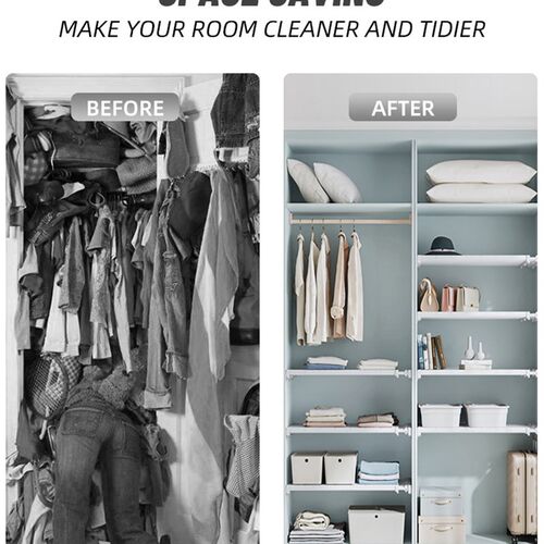 Large Size Adjustable Closet Organizer Kitchen Storage Shelv