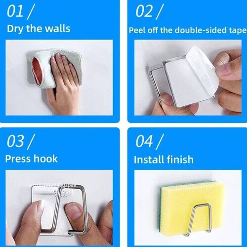 1/3/6pcs Stainless Steel Sink Sponge Rack For Sponge Steel W