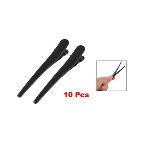 10Pcs Black Plastic Single Prong Diy Hairstyle Alligator Hai
