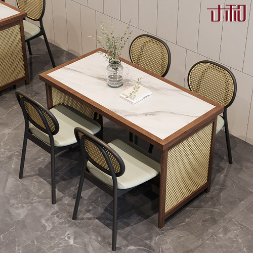 寸和国风卡座铁艺中式办公接待洽谈沙发茶楼茶几餐厅酒店桌椅