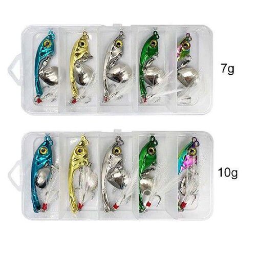 5pcs Spinner Bait with Sequin Metal Vib Fishing Lure