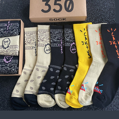 Mens socks Skate Crew Socks Men Sport Travis Scott Cact