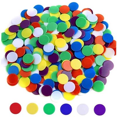 500 Pieces Counters Counting Chips Plastic Markers Mixed Co1