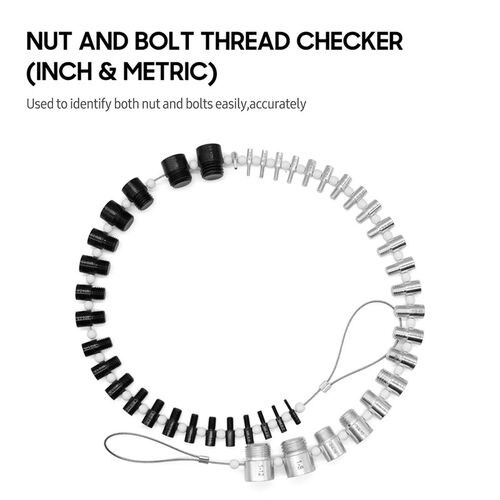 Nut Bolt Thread Checker Inch & Metric Thread Tester Bolt 44
