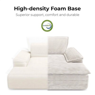 LIKIMIO 59 inch Oversized Chaise Lounge Chair,Plush Sofa Bed