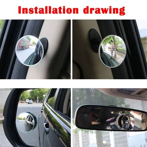 1 Set 5cm Universal Car 360 Blind Spot Side Mirror Stick on
