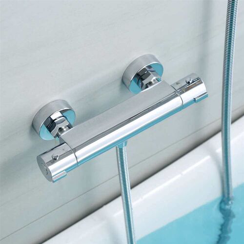 All copper bathroom hot and cold therm0tatic mixing valve si