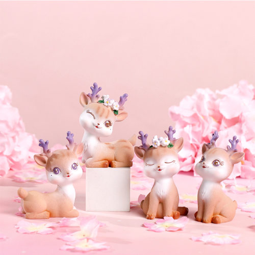 Table decoration accessories cute cartoon deer resin deer wi