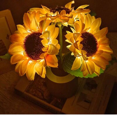 Sunflower LED Nightlight Besides Bedroom Lamp Table Lamp USB
