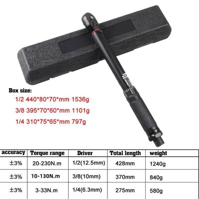 Torque Wrench 1/2 3/8 1/4 Square Drive Preset Bicycle