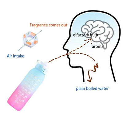 1000ML  Air Flavored Water Bottle with 7 PCS Flavor Pods Sce