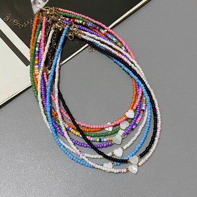 New Nature Shell Love Heart Choker Necklace for Girl Spring
